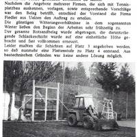 Renovierung der Tennisplätze 1989